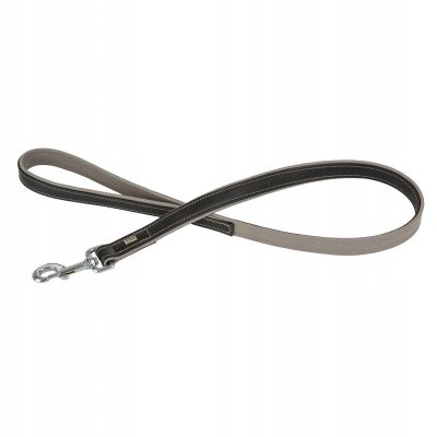 Litar qen Barry King Leather S, 100 cm, 20 mm, i zi gri
