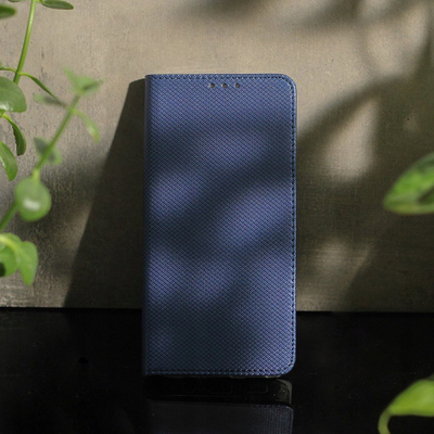 Kapak magnetik për telefon Motorola Moto G15, me kapak ekrani, blu e errët
