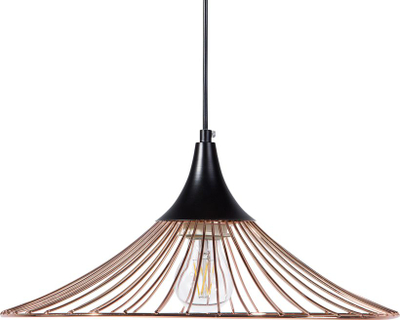 Висечка ламба GIONA Copper, метал, мрежест дизајн, бакарна и црна