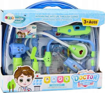 Set loje doktorsh Little Doctor, me çantë, drita edhe tinguj, blu e çelët