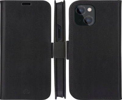 Këllëf telefoni Dbramante1928 Lynge për iPhone 13 mini, lëkurë e vërtetë, me kapak, i zi