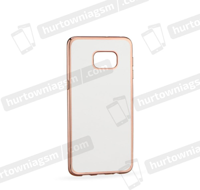 Këllëf telefoni Diamond për Samsung Galaxy A72 5G, silikon transparent, buzë rozë metalike