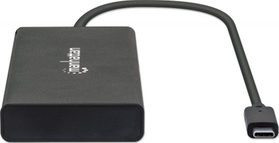 Hub USB-C Manhattan, 6 porta, 2 HDMI, Ethernet, ngjyrë gri