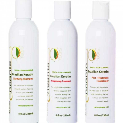 Set për drejtim flokësh Encanto Brazilian Keratin, 3x236ml