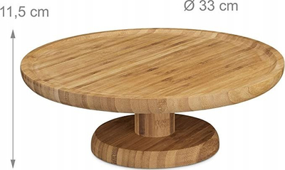 Stendë druri për tortë Secret de Gourmet, akacie, 28 cm, kafe natyrale