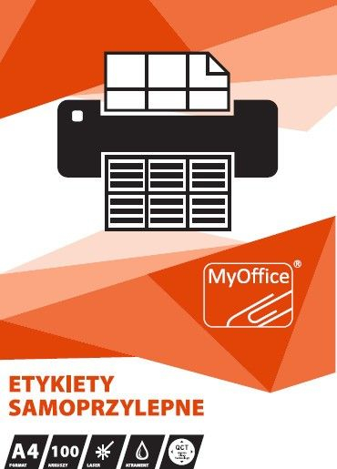 Etiketa vetëngjitëse MyOffice Labels A4, 52.5 x 29.6 mm, 100 fletë, të bardha