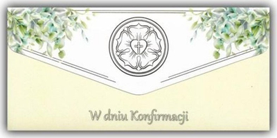 Kartolinë urimi Card envelope Confirmation, format DL, me zarf shtesë, e artë