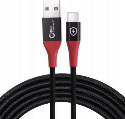 Kabllo USB MicroConnect USB A në USB C, 1.5 m, 2.4A, e zezë