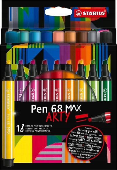 Set markera Stabilo Pen 68 Max, 18 copa, ngjyra të përziera