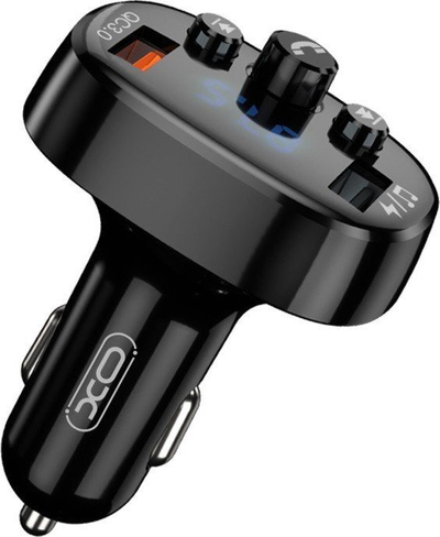 FM предавател за автомобил XO BCC03, блутут, 2x УСБ QC3.0, црн