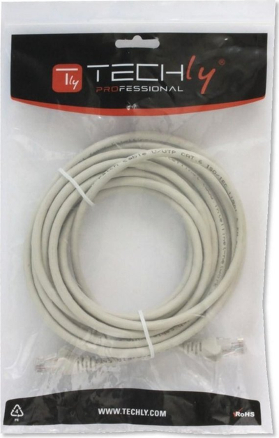 Kabllo rrjeti Techly ICOC CCA6U-015T, Cat6, 1.5m, gri