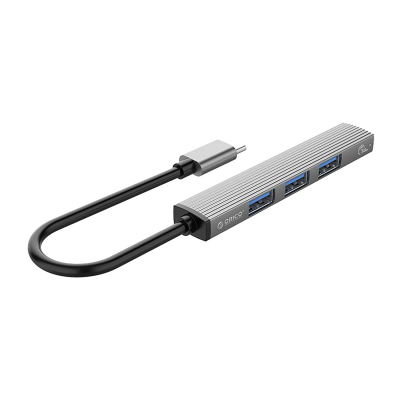 Hub USB C Orico AH-13, 4 porta USB A, USB 3.0, gri
