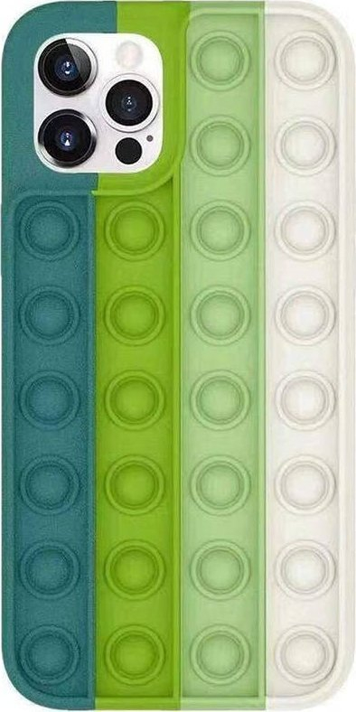 Maskë Mocco Bubble antistres për iPhone 11 Pro Max, TPU silikon, jeshile e errët