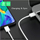 Kabllo USB Type C në Type C Denmen D20C, 100W 3.6A, 1m, e bardhë