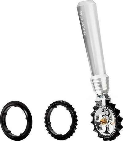 Rrotullë prerëse paste Marcato Design Pastawheel, 3 rrota të ndërroshme, dorezë alumini, gri