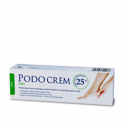 Krem këmbësh Podocrem Deo 25, 30 g, kundra djersitjes, me efekt kundër erës