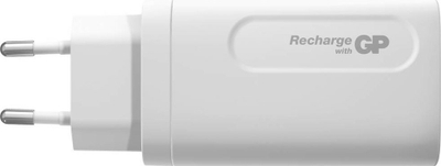 Karikues muri GP Batteries GaN PD, 2x USB‑C, USB‑A, i bardhë