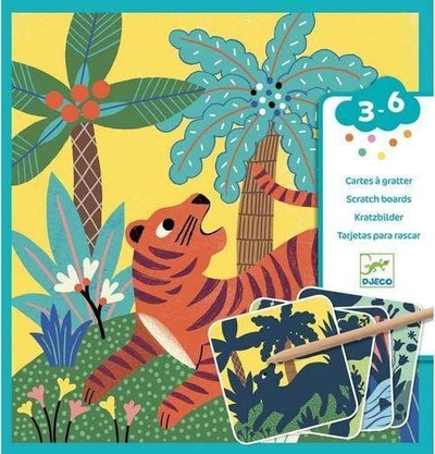 Set kreativ me karta për gërvisht Big Animals, aktivitet për kalamaj 3–6 vjeç, shumëngjyrësh