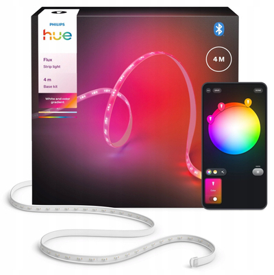 Shirit LED i mençur Philips Hue Flux, 4m, RGB, i bardhë