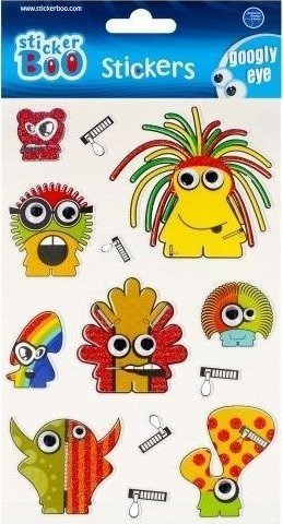 Stickerë ngjitës Sticker BOO Monsters, set me 13 copë, për kalamaj, shumëngjyrësh