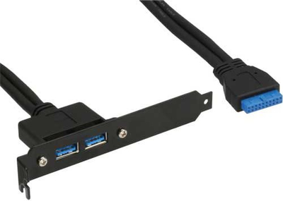 Mbajtëse PC InLine Bracket 33390C, 2x USB 3.0, me kabllo 50 cm