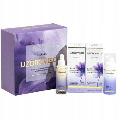 Сет козметика Uzdrovisco Balance Cream 50ml + Serum 30ml, за мешана кожа, мат ефект