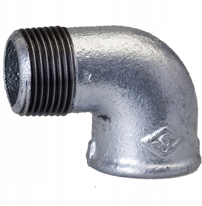 Brinç galvanizume GEBO 92 V, 90°, M/F, 33 mm x 42 mm, gri metal