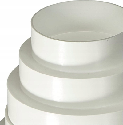 Adapter ventilimi universal, 3 4 5 6", reduktues dhe rritës, i bardhë