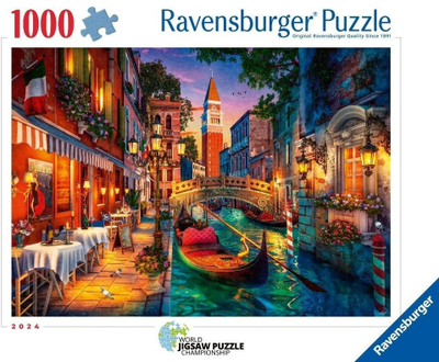 Puzzle Ravensburger Venice Canal Cruise, 1000 pjesë, karton cilësor, shumëngjyrësh