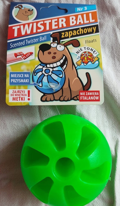 Top lodër për qen Sum Plast Twister Ball No. 3, 6cm, plastikë termoplastike, me aromë vaniljeje
