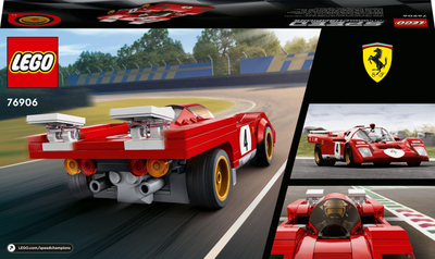 Lodër me kuba LEGO Speed Champions 1970 Ferrari 512 M 76906, për moshat 8+, me shumë ngjyra