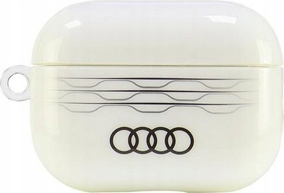Kopertinë Audi IML për AirPods Pro 2, dizajn gjeometrik, e bardhë