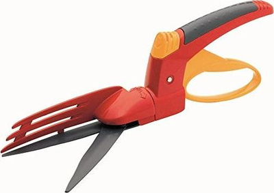 Gërshërë bari Wolf Professional, ergonomike, me mbrojtëse anësore, të kuqe