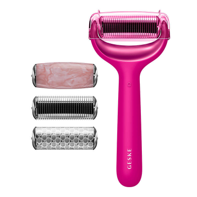 Rul microneedling fytyre dhe trupi Geske 9 në 1, lidhje me aplikacion, ngjyrë magenta