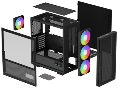 Kasë Deepcool CH560 Digital / MidT, e zezë