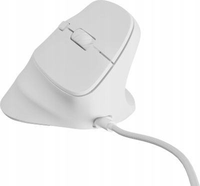 Mouse vertikal Natec Crake 2 Pro, 12800DPI, me kabllo, i bardhë