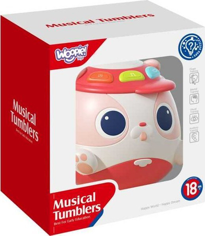 Lodër top muzikor Woopie Baby Doggy, interaktiv, me drita, rozë