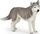 Figurinë qen Siberian Husky Papo, 11cm, plastike, gri me të bardhë