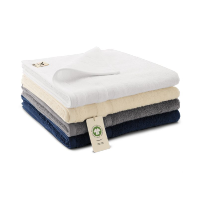 Peshqir banjoje Malfini Organic Towel MLI-91821, 70x140 cm, pambuk organik GOTS, ngjyrë krem