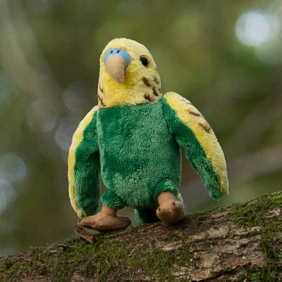 Lodër pellushi Teka Animigos Budgerigar, 17cm, jeshile e verdhë