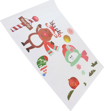 Sticker për dritare për Krishtlindje DA42, set zbukurimi, 2 fletë 50 x 35 cm, me shumë ngjyra