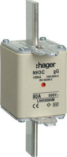 Futje e siguresës Hager Polo NH3C 80A 500V gG (LNH3080M)