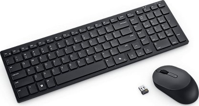 Set tastierë dhe mi DELL KM555, kompakt dhe i qetë, pa tela, US International QWERTY, i zi