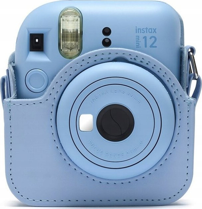 Kuti mbrojtëse Fujifilm Instax Mini 12, me rrip shpatulle, pastel blu