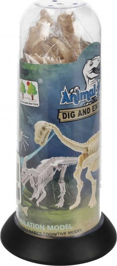 Lodër skelet dinosauri Mega Creative 502337, për ta montu vetë, në tub plastik, bezhë