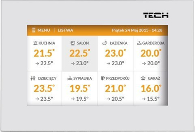 Panel kontrolli Tech M-7, me tela, me ekran me prekje, i zi