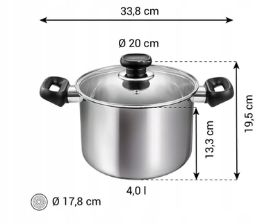Сет садови BRAVA Cookware Set, 8 парчиња, не'рѓосувачки челик, за индукција