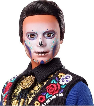 Колекционерска кукла Барби Сигначе Кен 2022 Día De Muertos, со додатоци, шаренолика