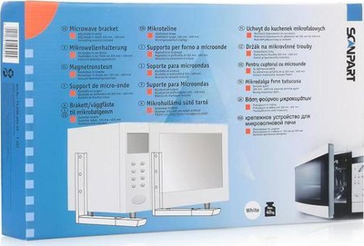 Mbajtëse muri Scanpart për mikrovalë, metalike, e rregullueshme, e bardhë