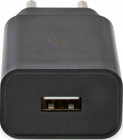 Karikues muri Nedis EU, 12W, 2.4A USB, me kabllo USB C 1m, i zi